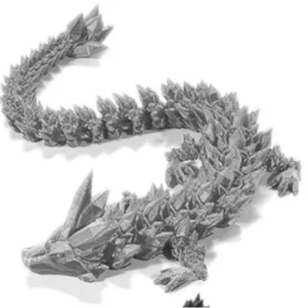 Silver 3-D printed dragon